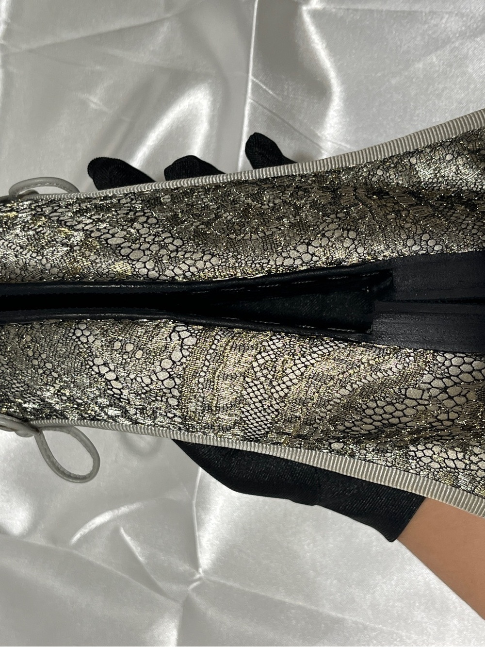 CHANEL Black Cap-Toe Tweed Ballet Flats with Gray Trim - Picture 5 of 10